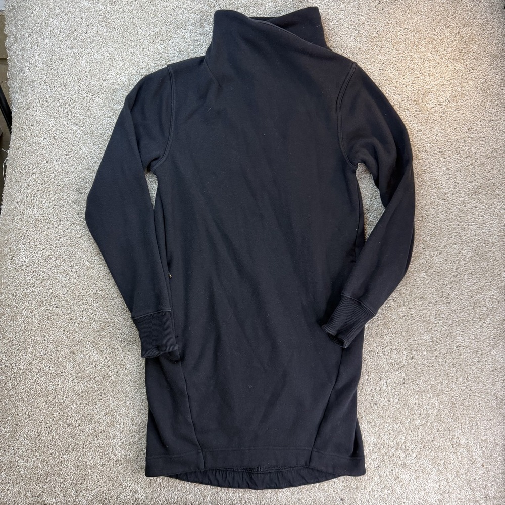 Athleta Dress Womens XS Black Cozy Karma Mock Neck Fleece Short Shift Casual